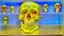 Placeholder: a picture of a dark, comedic, anatomically correct skull of a smiley face, photo realistic, highly detailed, yellow, old, part of a collection of bones on display on a scientists shelving