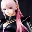 Placeholder: Detailed girl, woman, pink hair, yorha 2b hairstyle, au'ra final fantasy, scaled horns coming out the side of the head, intricate details, full body portrait, keep head in frame, slight smile, black Japanese motif, concept art, highly detailed, digital painting, concept art, A very cute girl full body,wearing a short skirt, au'ra scales