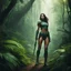 Placeholder: With each step, the thin female alien warrior cautiously advanced through the dense foliage of the jungle. The air hung heavy with anticipation, mingling with the earthy scent of the forest floor. Her keen senses honed by years of training, she remained alert, ready for whatever awaited her.