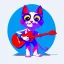 Placeholder: sticker design on white background, Pixar kitten playing guitar, vector art, flat illustration style , ultra detailed