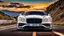 Placeholder: A sleek white shiny (((Bentley Porsche))), its contours and details perfectly captured in a (((cinematic view))), zipping along a winding road under a beautiful blue black night sky