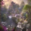 Placeholder: magical castel, bioluminsescent plants, 8k resolution, dynamic lighting, ultra hyperdetailed, waterfalls, ultra colourful flovers,, very small details, realistic.