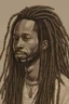 Placeholder: A drawing of a black man wearing long dreadlocks