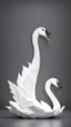 Placeholder: 3d paper cut illustration on grey background, cool swan face creature in a lake with dynamic and vibrant designs, edgy and modern, layering, deep shadows of vector layers, intricated details