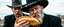 Placeholder: mean looking amish mafia thug with hot dog