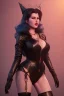 Placeholder: Lana Turner as evil queen in black leather, leather, busty, cleavage, angry, stern look. character design by cory loftis, fenghua zhong, ryohei hase, ismail inceoglu and ruan jia. unreal engine 5, artistic lighting, highly detailed, photorealistic, fantasy