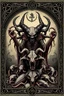 Placeholder: death tyrant beholder with dead animal horde framed with spiral keys and sigils and celtic symbols