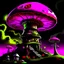 Placeholder: A fantabulous black, magenta and green (((mushroom tower house))) erected atop a (geologic pillar), surrounded by the uncanny imaginative ((( swirling skies))), offset by the stark hues of a (neon-tinged nebulous space scape), within. captured by the hand a skilled master painter with a focus on (softly blurred compositions and voluminous lighting).