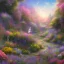 Placeholder: bright fairy in a flowery landscape synthwave,ultra high definition