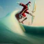 Placeholder: Santa surfing a big wave, surfboard, beach, character design by cory loftis, fenghua zhong, ryohei hase, ismail inceoglu and ruan jia. unreal engine 5, artistic lighting, highly detailed, photorealistic, fantasy