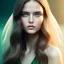 Placeholder: draw woman with Light-brown long hair, dark fantasy setting, ethereal, soft lighting, soft green eyes, medium cheeks, big forehead, wide chin, small nose, Portrait of mutant ,sexy, perfect composition, beautiful eyes