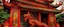Placeholder: An orangish red fiery temple with a scorching dragon painted by Guo Xi