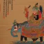 Placeholder: chinese god riding a detailed indian elephant painting