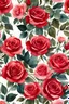 Placeholder: boho Watercolor Of Floral Pattern, pretty red roses, Flowers, Repeating Patterns, boho