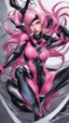 Placeholder: A close picture to Mix between gwenpool and symbiote, intricate details, highly detailedin in dreamshaper finetuned model with dynamic art style witg