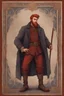 Placeholder: man, medieval, fighter, russian, croocked nose, czar, rich, simple clothes, short messy hair, thick beard, oligarch, leather coat with fur, brocade clothes, pencil drawing,red hair, muscles, background frame, 20 years old, medival leather boots