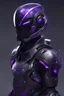 Placeholder: Futuristic armour, male, helmet, black, purple visor, galaxy looking cental peices