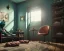 Placeholder: room scene with color hair big monster, realistic photo, sweet, Tim burton style, concept art, smooth, unreal engine 5, god lights, ray tracing, RTX, lumen lighting, ultra detail, volumetric lighting, 3d.