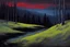 Placeholder: night, forest, cliff, 2000's gothic horror movies influence, otto pippel impressionism paintings