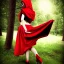 Placeholder: gorgeous red riding hood, sensually lifting up her skirt