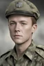 Placeholder: facial portrait - Band of Brothers, 20-year-old Scott Grimes as Technical Sergeant Donald Malarkey, WWII camouflage battle dress uniform, Professional quality full color photography by Ansel Adams - 4k UHD, Ultra-realistic, Hyper realistic, Photorealistic, Realistic, absolute Reality