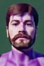 Placeholder: a portrait of a purple square face, Minecraft look, cute, farmer look, 2d, large pixel style