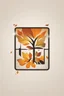 Placeholder: square logo , landscape with leaf fall, flying leaves