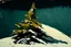 Placeholder: Christmas tree on a snow covered mountainside in the style of Frank Auerbach