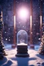 Placeholder: , snowfall in the background, bright night, in front of space portal dimensional glittering device, bokeh like f/0.8, tilt-shift lens 8k, high detail, smooth render, down-light, unreal engine, prize winning