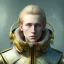 Placeholder: portrait, fantasy setting, man, 20 year old, messy blond hair, round face, naïve, golden eyes