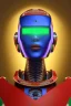 Placeholder: robot portrait in Kente, cinematic, ghana flag, african pattern, engraved, 8k quality