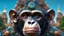 Placeholder: 3D symmetrical rendering of an enigmatic expressively detailed and intricate, hyperrealistic dreamscape chimpanzee: symmetric, front view, colorful paint, tribalism, steampunk, shamanism, cosmic fractals, dystopia, telepathy, 8k, high-resolution, realistic, surrealistic, v-ray,quixel megascans render, sintane render, dramatic volumetric lighting exquisite composition, beautiful detailed intricate detailed octane render, artistic photography, photorealistic, perfect light, chiaroscuro