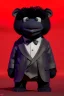 Placeholder: Waist up muppet Portrait, Kim Jong-un muppet doll, black suit, photo studio, red background, unreal engine 5, concept art, art station, ray tracing, lumen lighting, ultra detail, volumetric lighting, 3d.