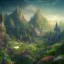 Placeholder: Let's create the fantasy world landscape. It should be like a starry sky and paradise with city that has wall around the city. Hopefully we can incorporate trees, grass, mountains. This is one image needed.