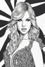 Placeholder: coloring pages of taylor swift for adults, Designs Black and white, No Shading