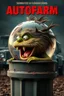 Placeholder: DIRTY CUTE HOT EUROPEAN Oscar the AUTOFARM Grouch SESEME ST CHARACTER IN LARGE BALL INSIDE LADY,GARBAGE TRASH BIN, side profile, "GARBAGE TRASH BIN IN FRONT" man in super blackscary (((((autofarm)))))) TITLE in movie poster movie style horror look. as five headed mouth open, rough teeth, turn head around, landrover crash in background(&*&*^%$^#%$#%$^%$#^#$#^%#$^$#