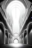 Placeholder: circle tunnel of white energy in the dark, environment, greyscale