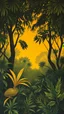 Placeholder: A dark yellow olive jungle painted by Henry-Robert Brésil