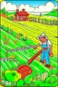 Placeholder: hand painted organic farming cartoon poster