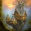 Placeholder: valley, fairytale treehouse village covered,, matte painting, highly detailed, dynamic lighting, cinematic, realism, realistic, photo real, sunset,detailed, high contrast, denoised, centered, michael whelan