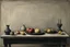 Placeholder: Still life on a table in the style of Vilhelm hammerschoi