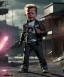 Placeholder: The Terminator toddler, shotgun, full body, dramatic lighting, angry, hyper realistic