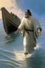 Placeholder: Peter walking on water from the boat going to Jesus Christ on the shore