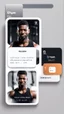 Placeholder: gym profile card and picture of person