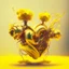 Placeholder: golden human robot electric heart with tree wings