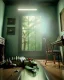 Placeholder: Room scene with alligator sleeping, Wes Anderson styler, realistic image, concept art, smooth, unreal engine 5, god lights, ray tracing, RTX, lumen lighting, ultra detail, volumetric lighting, 3d.