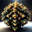Placeholder: a mandelbulb 3d fractal made of small metallic random color cubes