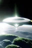 Placeholder: Ufo en pure lumière blanche divine éblouissante, au dessus de la planète terre, en forme de losange à plusieurs facettes, diamant, divin