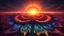 Placeholder: precise fine detailed modern MANDELBROT style OF a sunset. AMAZE ME. Cinematic rgb lighting,