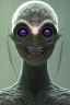 Placeholder: spider alien, head,8 eyes, smile, 8k, with hairs, finely detailed, photo realistic, HR Giger style